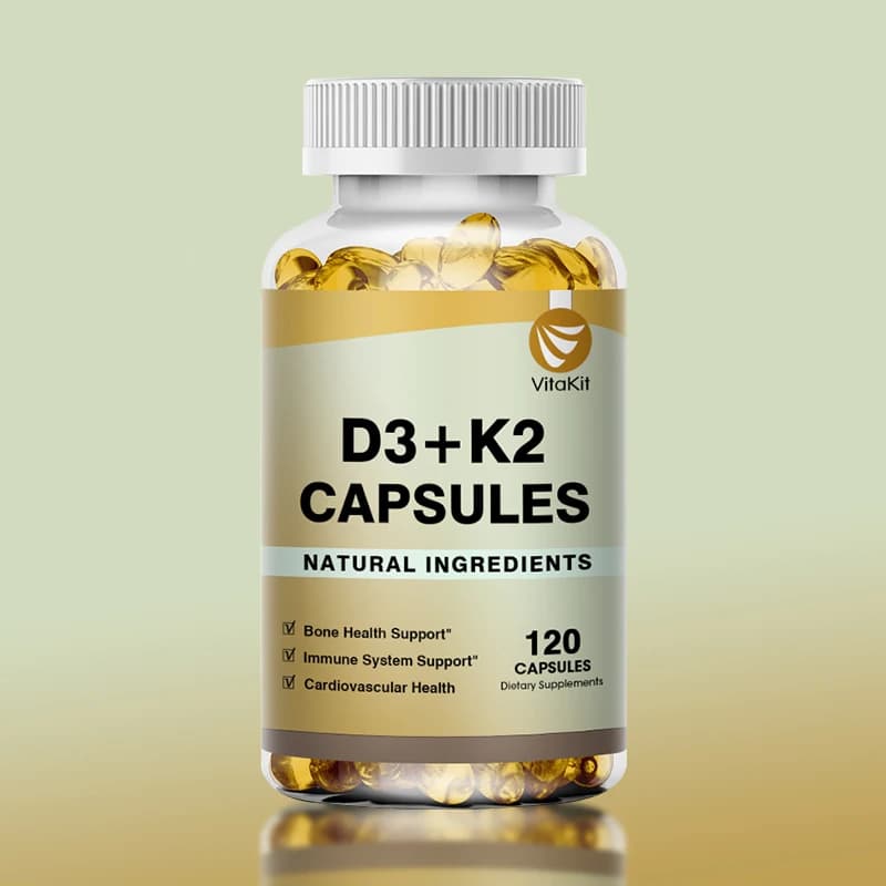 Integratore di vitamina D3K2 in capsule 10000 UI: Rafforza il sistema immunitario, favorisce la salute delle ossa e del sistema cardiovascolare