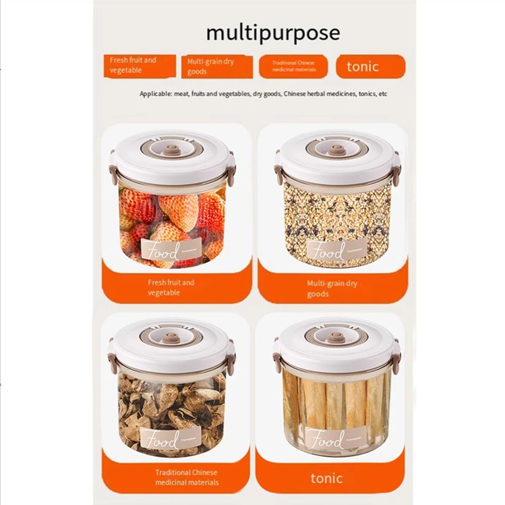 Contenitori sottovuoto ABLG per la conservazione degli alimenti con pompa manuale, sigillatore sottovuoto universale portatile da 2,3 litri, facile da installare e da usare