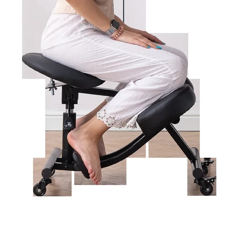 Sedia ergonomica per adulti, sedia a sella con doppio cuscino, regolabile, per la correzione della postura, robusta e resistente.