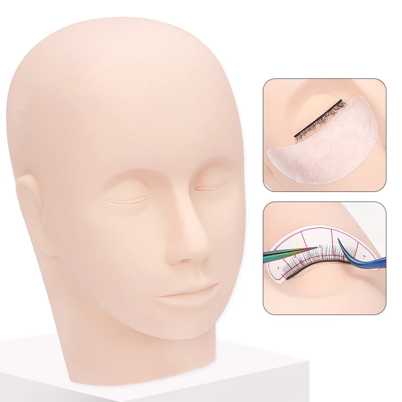 1pcs Eyelash Extension Training Head Lash Lifting Makeup Practice Model Fake Mannequin Head Practicing Lashes Extension Supplies