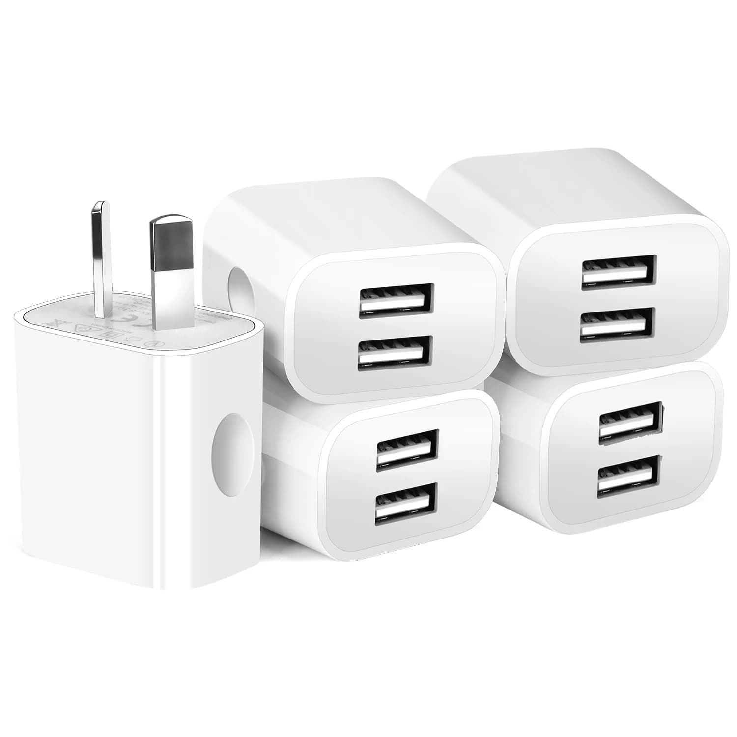 1/3/5/10pcs Universale 5V 2.1A Caricatore AU Spina Adattatore Cellulari Doppia Porta Spina di Alimentazione Adattatore Da Parete Standard Per Il Telefono Mobile