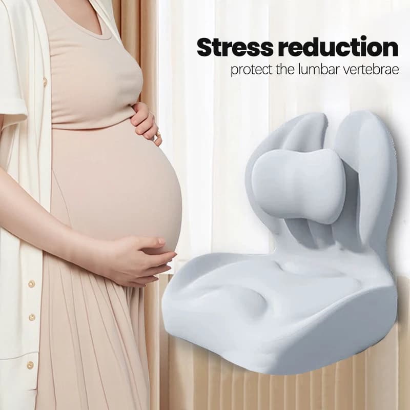 Cuscino in Memory Foam Monopezzo con Fondo Antiscivolo, Riduzione della Pressione, Supporto per Anca e Vita per Lunghe Sedute in Ufficio (Nero Grigio)