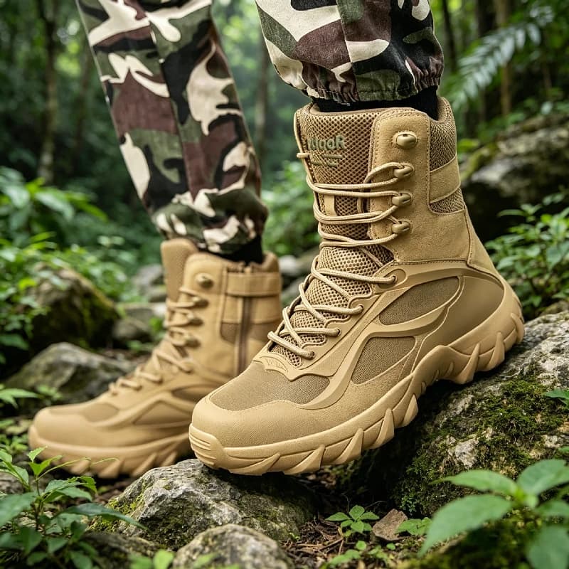 Stivali YUYIN da uomo autunnali alti casual da deserto, scarpe da lavoro traspiranti antiscivolo, stivaletti da motocross da uomo