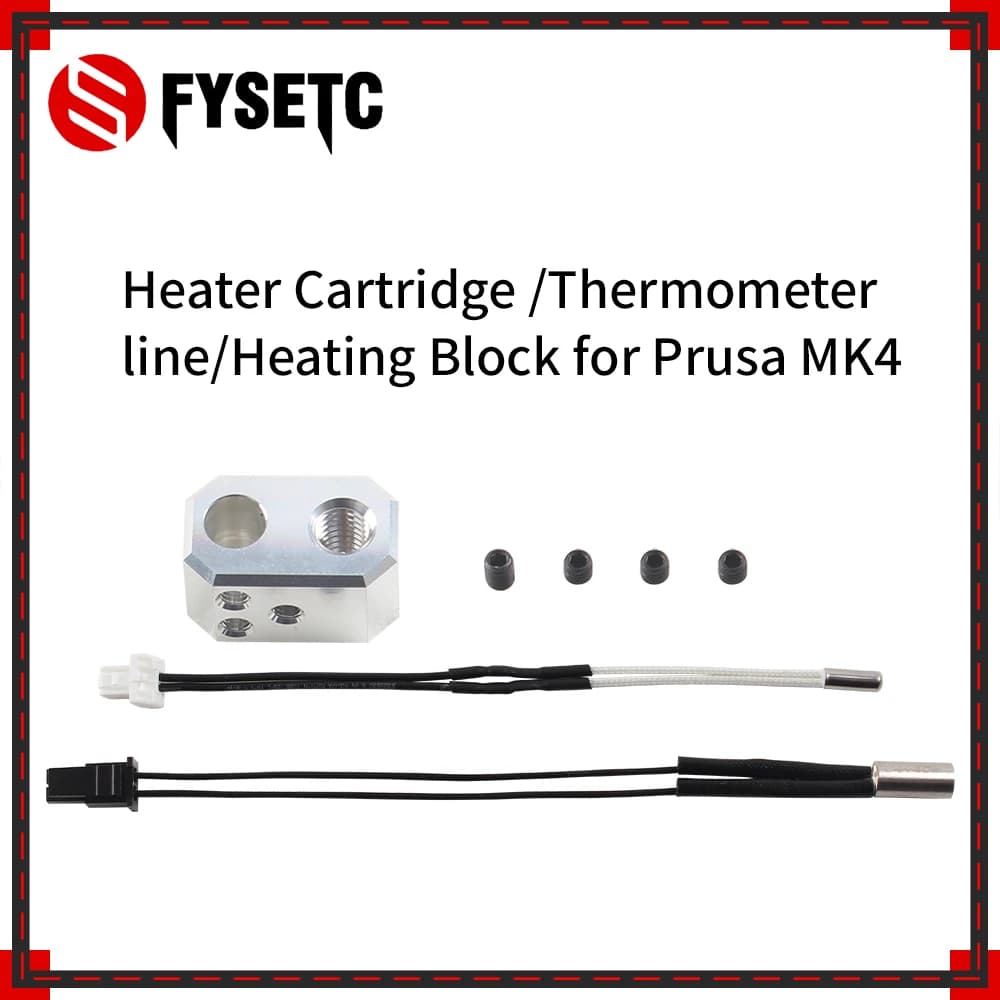 Per Prusa MK4 Stampante 3D Estrusore Termometro Linea Blocco di Riscaldamento Kit Cartuccia Riscaldatore 24V 40W per Prusa MK4 Parte Della Stampante 3D
