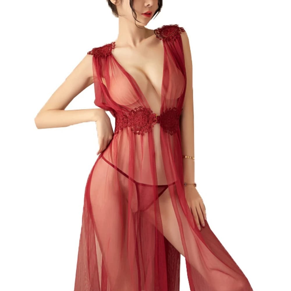 Lingerie Erotica Sexy in Pizzo, Costume da Cameriera, Uniforme Provocante, Set di Lingerie Aperta per Adulti