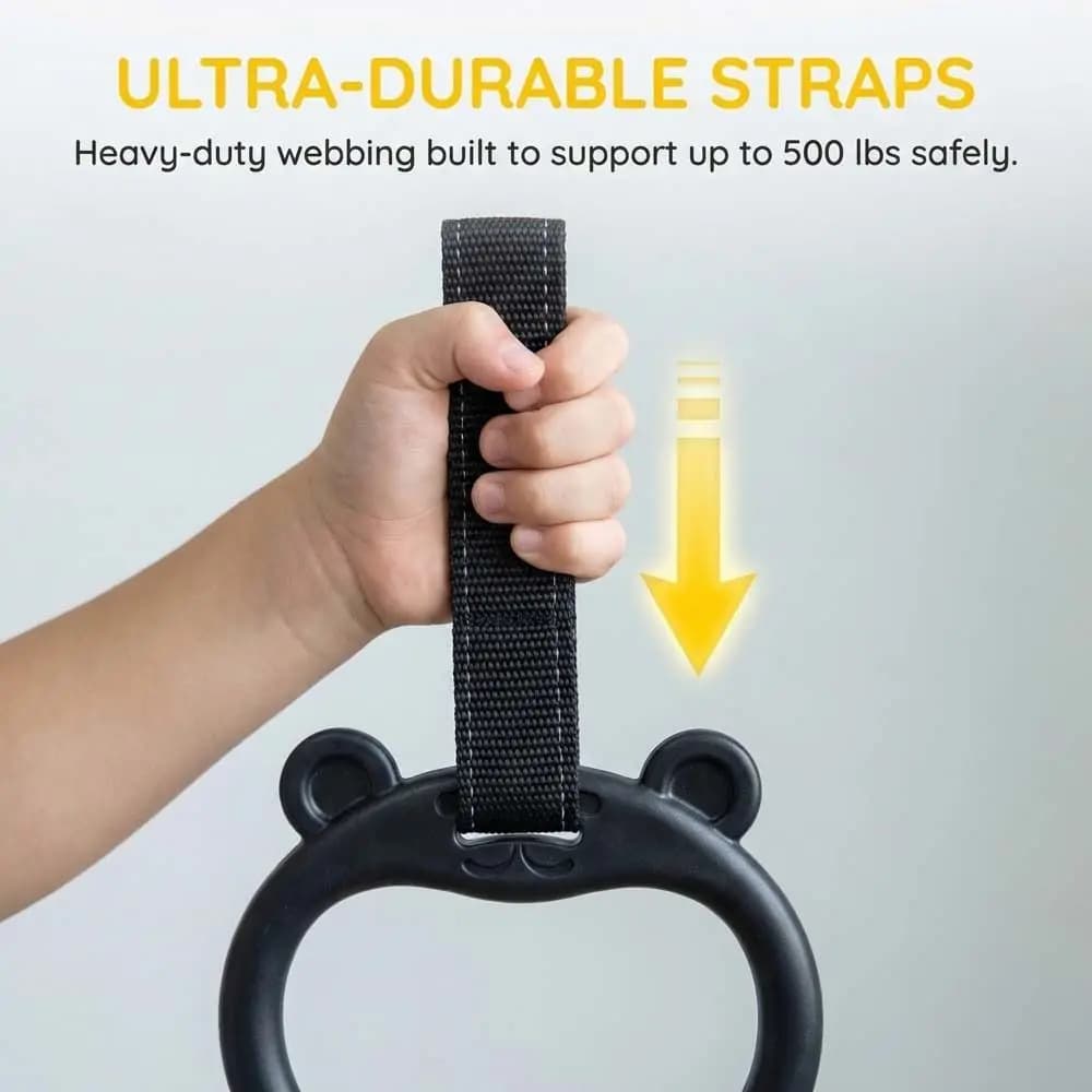 Gymnastic Rings with Adjustable Straps, Traction Bar, Comfortable and Anti-slip, for Exercises of Fitness and Practice Ginnica
