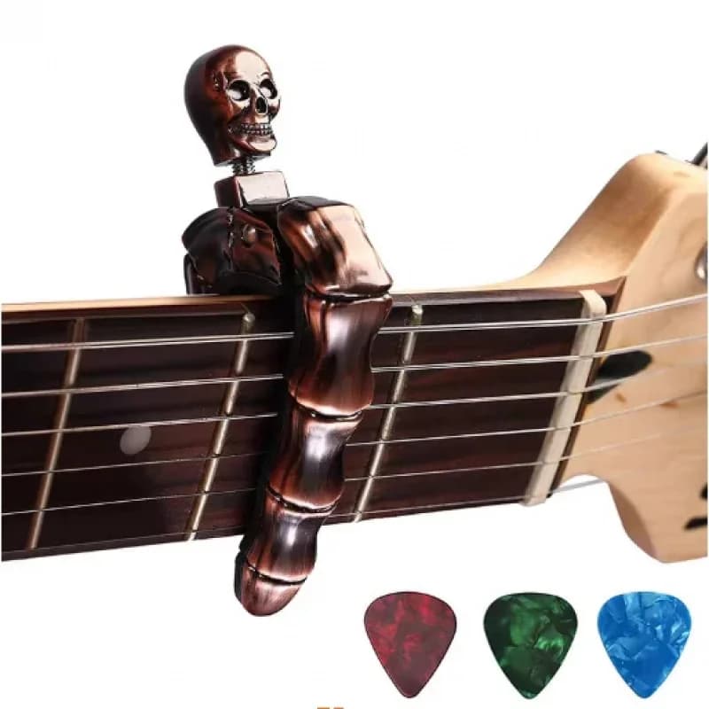 Chitarra Premium a Forma di Teschio con 3 Plettri, Accessori per Chitarra Folk e Ukulele
