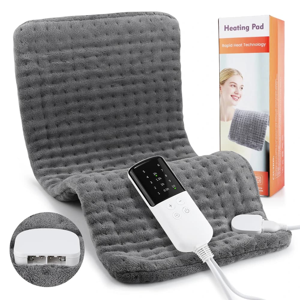 Flannel Heating Blanket Thermal Pads Electric Heated Mat 10 Heat Levels Smart Timer Winter Warmer Washable for Legs Abdomen