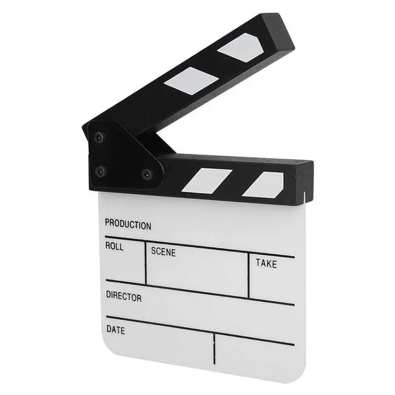 ABVO-Action Cut Board,Acrylic Film Clapboard Dry Erase Compact Size TV Film Movie Director Cut Action Scene Clap Board
