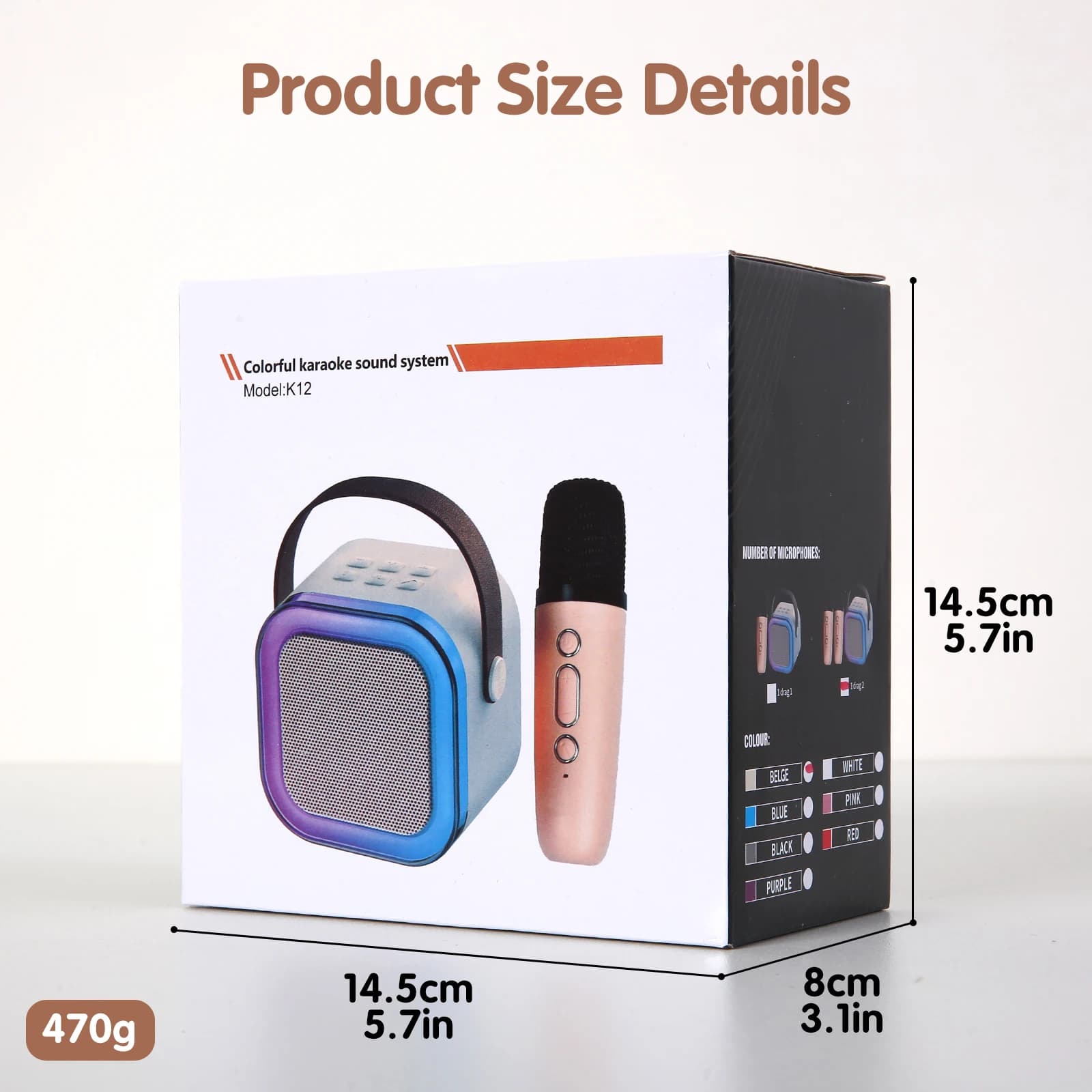 1/set altoparlante portatile per karaoke Bluetooth con 2 microfoni wireless macchina per bambini adulti uso domestico attività all'aperto