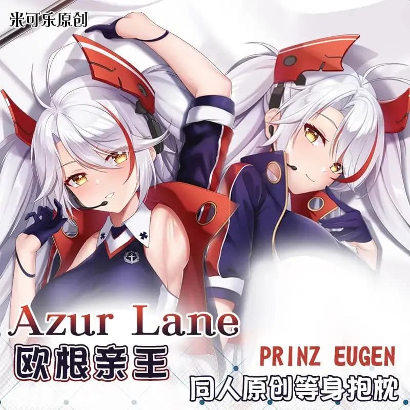 Azur Lane Prinz Eugen Dakimakura Federa per Cuscino Anime Otaku Rivestimento per Letto Regalo di Natale 2WAY