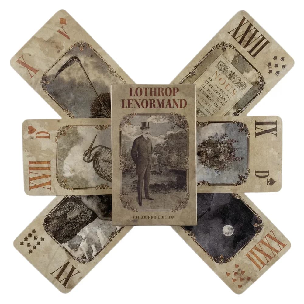 Lothrop Lenormand Cards Oracle A 38 English Divination Coloured Edition Deck Borad Games