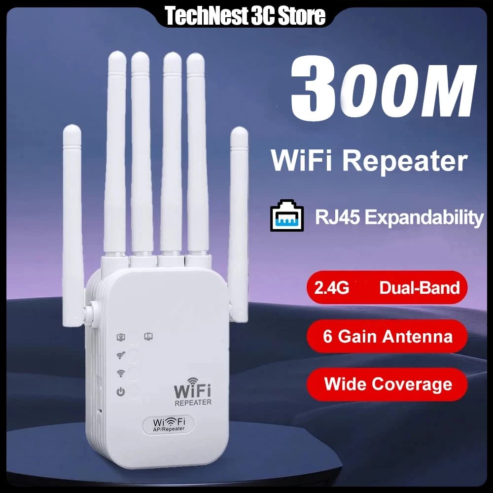 Ripetitore WiFi Wireless 300 Mbps, Amplificatore di Segnale Dual-band 2.4G/5G, Router WiFi 802.11ac