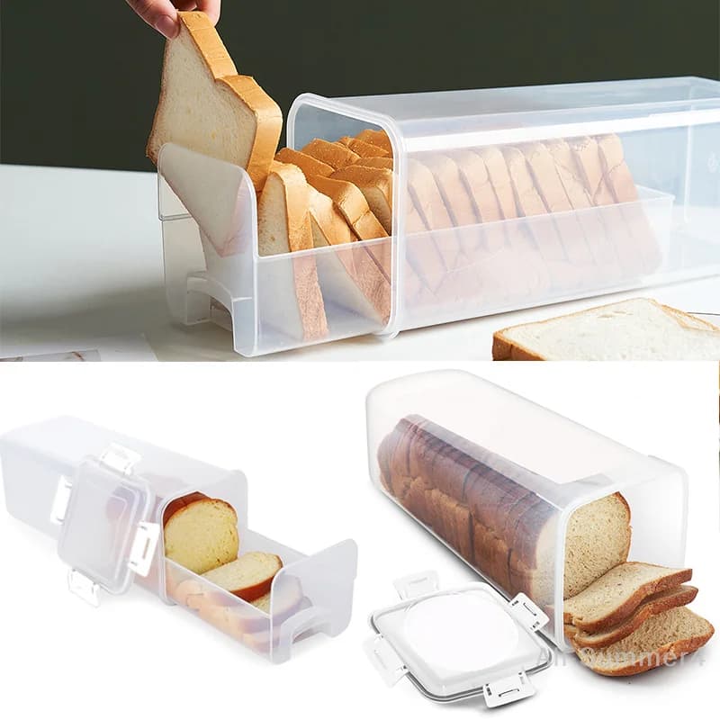 Contenitore per il pane Contenitore per il pane trasparente ermetico con coperchio Porta pane per sandwich per pane fatto in casa Pane alto per la cucina