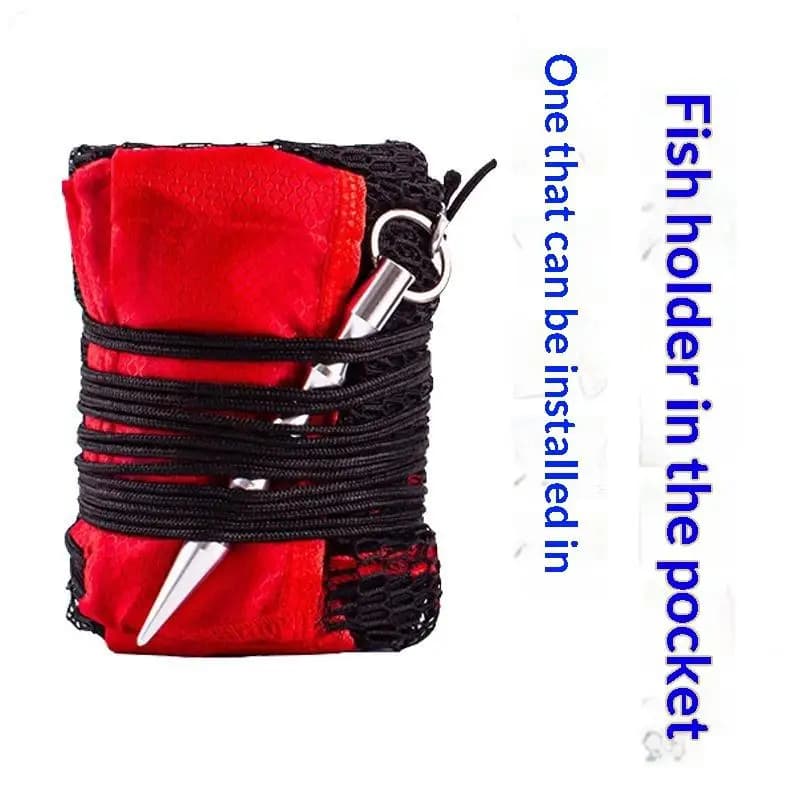 【Fishing Mesh Storage Bag Folding Fishing Gear Thickening Small Grid Nets Live Fish Nets Bag Bundle Mouth Net Bag】
