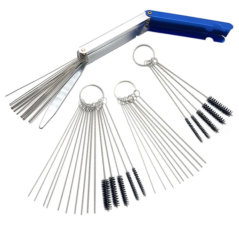 Strumento per la pulizia del carburatore Carbonio Dirt Jet Rimuovi spazzole Aghi per auto Moto Ciclomotore Scooter ATV Carb Jets Kit di pulizia del filo