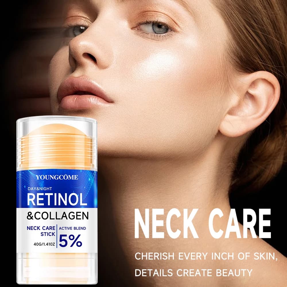 Stick Crema Collo al Retinolo e Collagene: Elimina le Rughe Sottili, Idrata in Profondità, Rassoda, Tonifica e Nutre