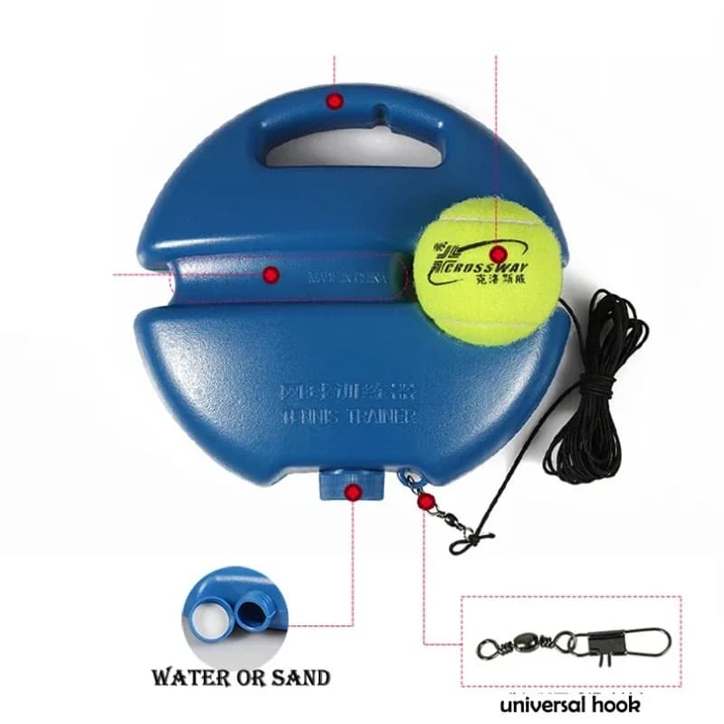 Base professionale per l'allenamento del tennis resistente Verde/blu/arancione con attrezzatura per esercizi autoportanti per la pratica della palla in corda elastica