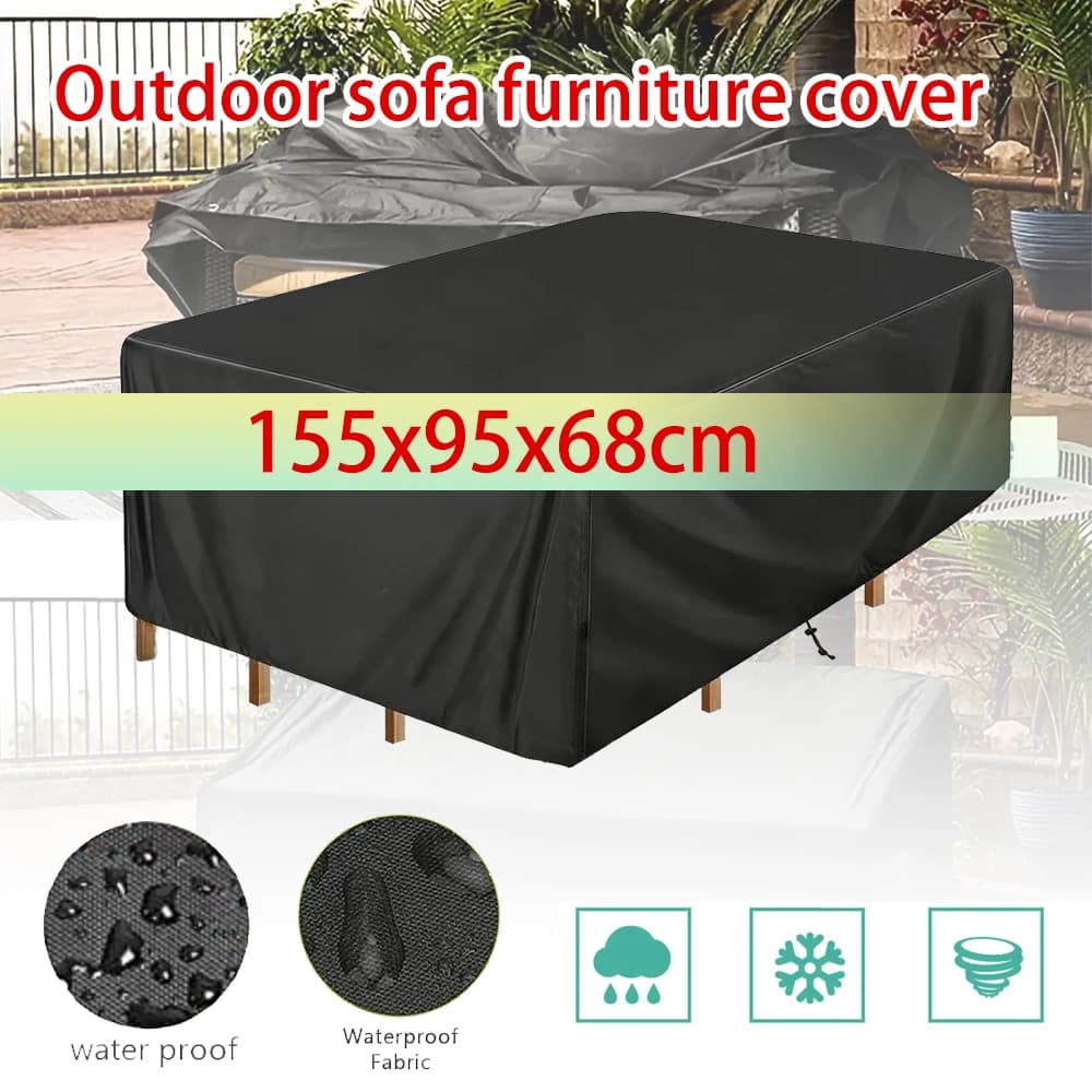 Copertura per mobili da esterno 155x95x68cm, copertura protettiva per tavolo e sedie da giardino, copertura protettiva per patio e balcone.