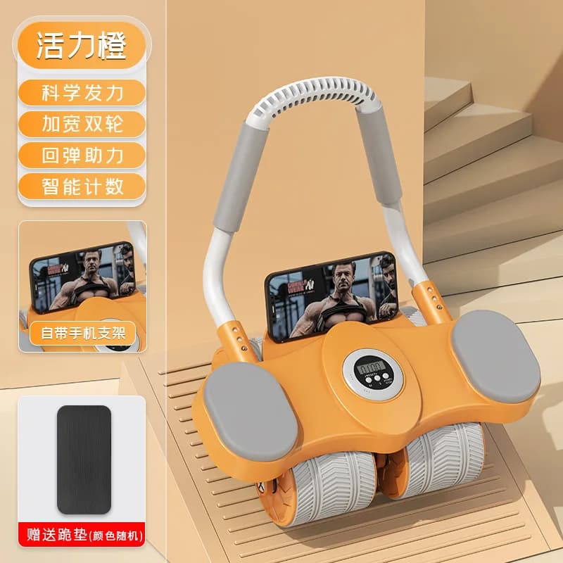 Auto Rebound Ab Roller Wheel, Home Abdominal Trainer for Belly Curl Shaping Fat Loss Core Workout Equipment Body Building
