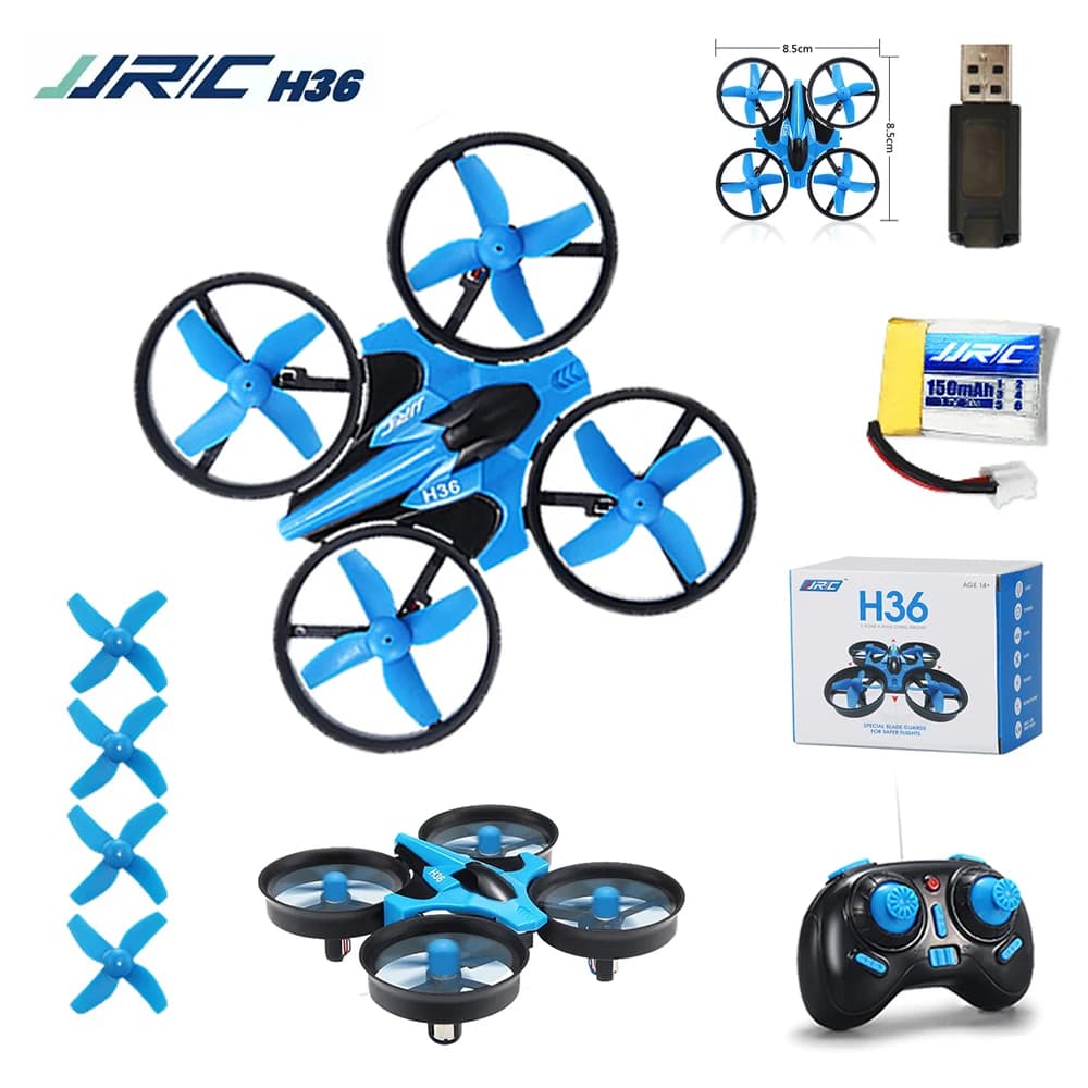 JJRC H36 Mini Rc 2.4G Drone 6 assi Modalità senza testa UAV Elicottero per evitare collisioni 360 ° Giocattoli per ragazzi con aereo quadricottero ribaltabile