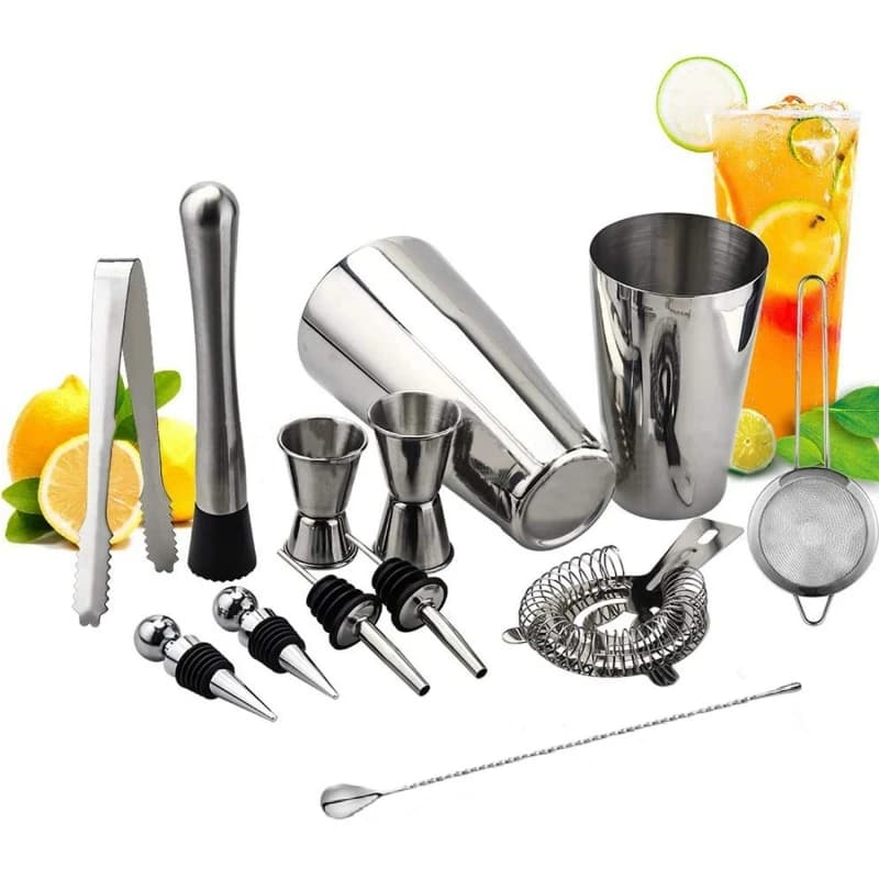 13 pezzi/set cocktail shaker in acciaio inossidabile mixer con pinza per ghiaccio drink Boston Bartender Browser kit bar set di bar professionali