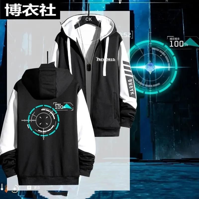 The STEAM game PALWORLD's peripheral capture ball impression hooded cardigan printed sweatshirt
