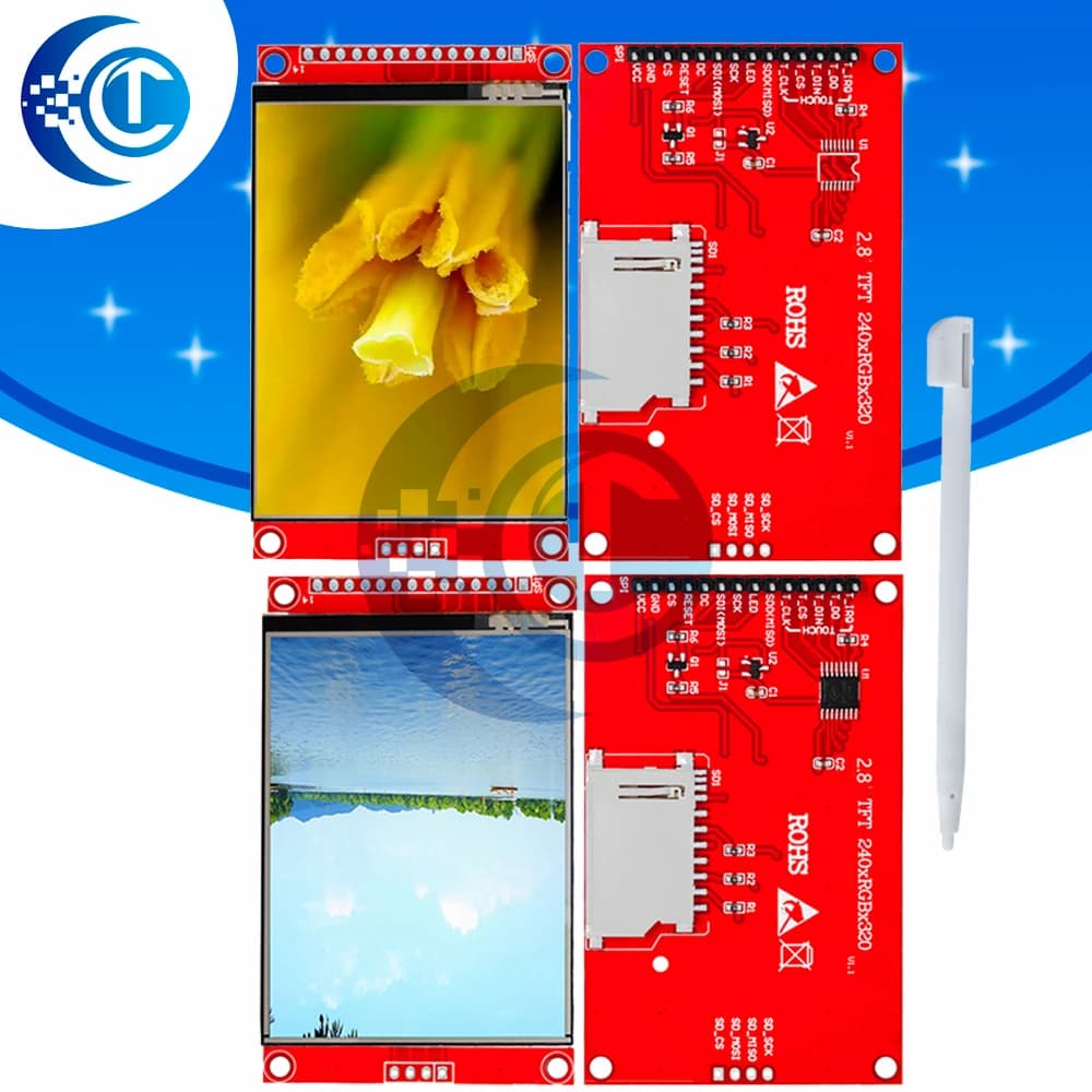2,8"240x320 LCD TFT SPI serial port module with PCB Micro SD adapter ILI9341 / ST7789V 5 V/3,3 V 2,8 inch LED display for Arduino