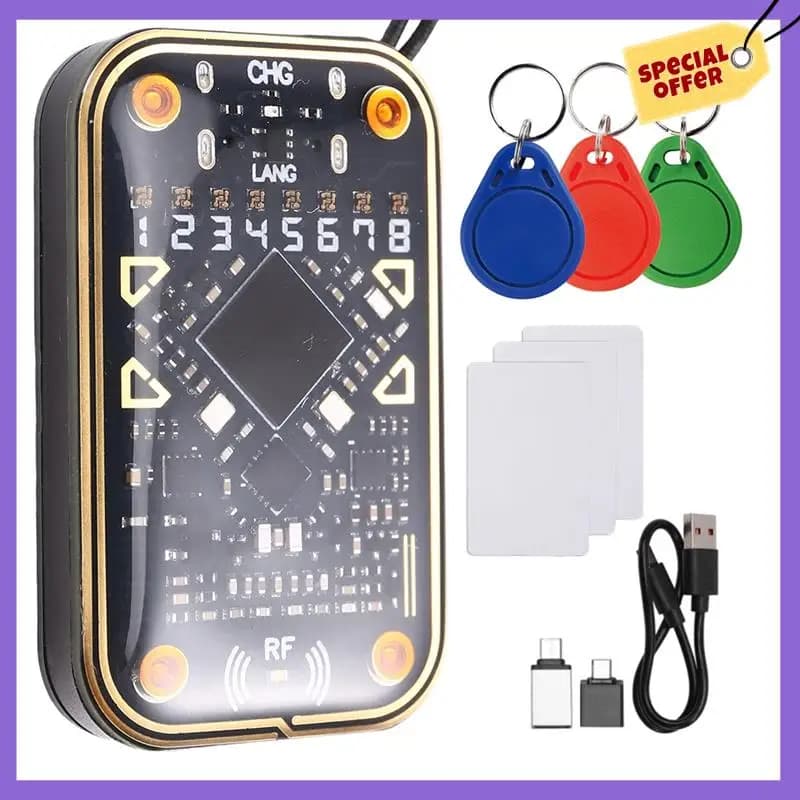 -A96Z Emulatore lettore di chip intelligente Chameleon Ultra V2.0 RFID 125Khz 13,56Mhz Decodifica scheda Duplicatore NFC + Portachiavi/carta 3Xcuid