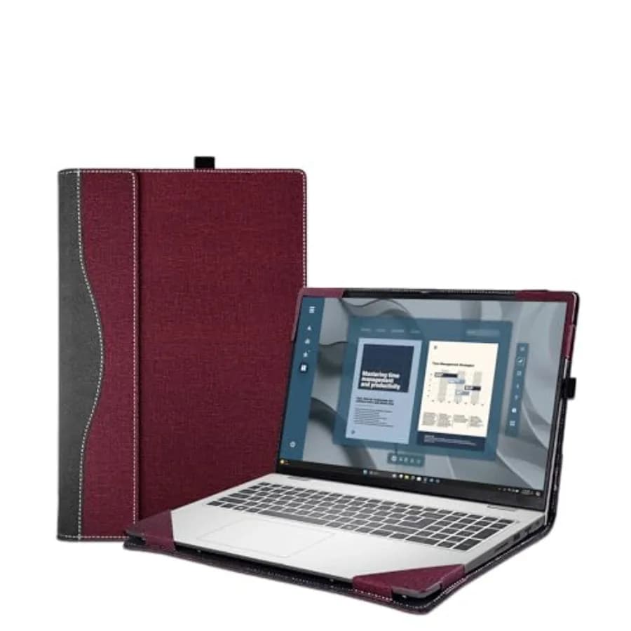 Custodia Protettiva per Laptop in Pelle PU per Dell Pro 16 Plus PB16250 PB16255 Pro16 PC16255 PC16250 con Porta Penna