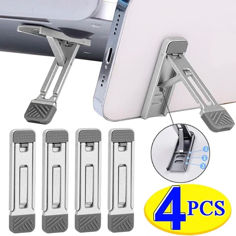 Supporto Portatile per Laptop in Lega di Alluminio, Mini Supporto Pieghevole con 3 Livelli di Regolazione in Altezza, Accessorio per Notebook, Macbook e Cellulari
