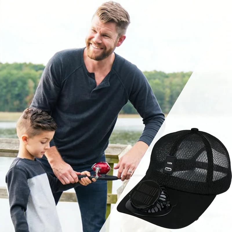 Cappello da Baseball con Ventilatore Solare per Uomo e Donna, Raffreddamento Potente, Traspirante, per Sport all'Aperto, Alimentato a Energia Solare, Mani Libere