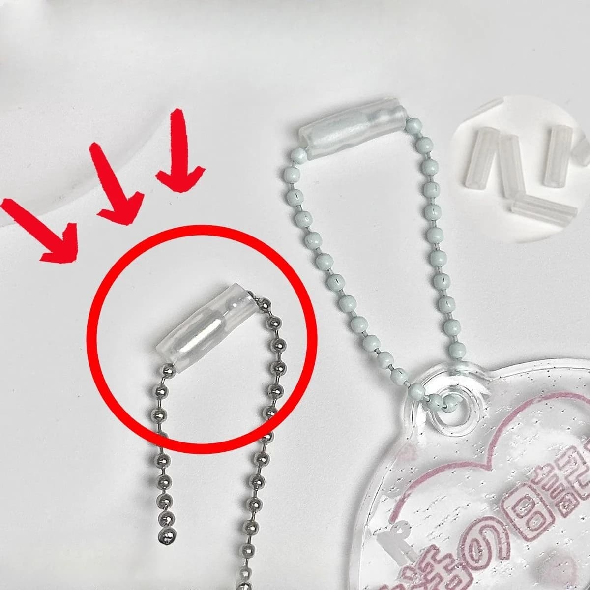 10/20/30/40/50 Pieces Chain with Anti-Smarriage Beads, Protective Pendant Catenella, Protective Cover for Preventing the Fall of Ornaments from Bag