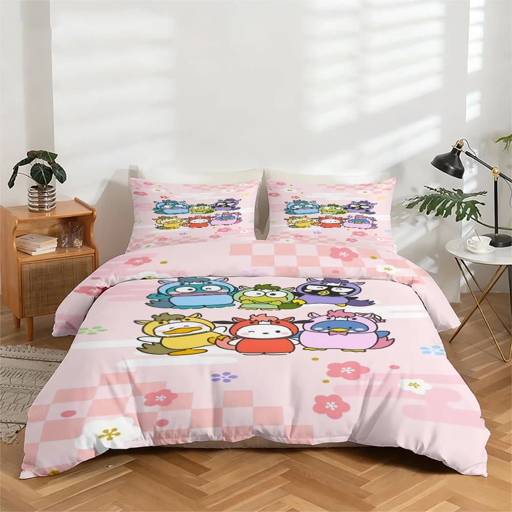 Set di biancheria da letto con stampa digitale ad alta definizione in 3 pezzi, set copripiumino con motivo floreale grande e simpatico motivo animalier, include 1 copripiumino + 2 federe, adatto per camera da letto, camera degli ospiti, decorazioni per la casa, copripiumino + federa in fibra di poliestere, biancheria da letto ultra morbida, tessuto spesso, adatto a tutte le stagioni, lavabile in lavatrice