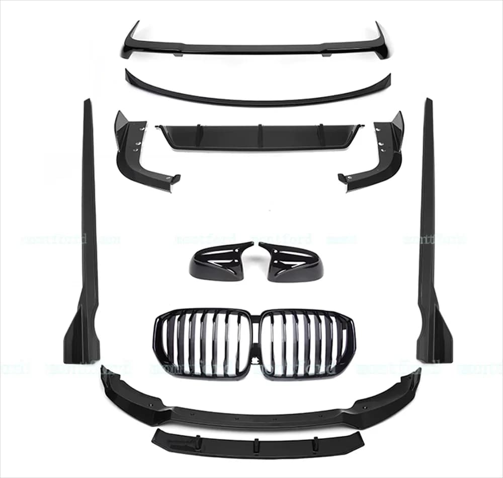 Per BMW X5 G05 2018-2023 nero AORO kit SPLITTER anteriore minigonne laterali diffusore posteriore SPOILER montford