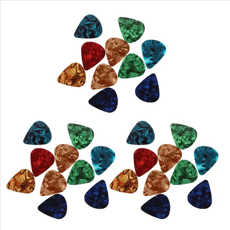FSTE-30 Pezzi di plettri per chitarra in celluloide colorati ed eleganti da 0,47 mm
