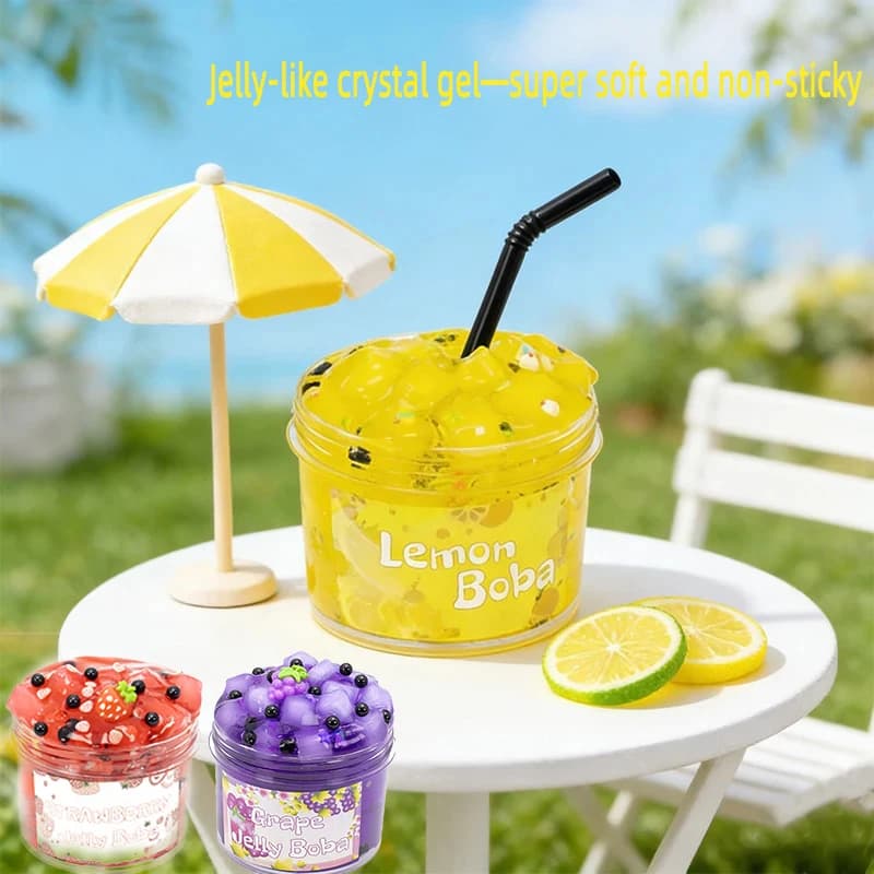 Premade Crunchy Slime Kit 70/300ml Large Capacity Super Soft Non-Sticky Crystal Jelly Cube Party Favor Gifts