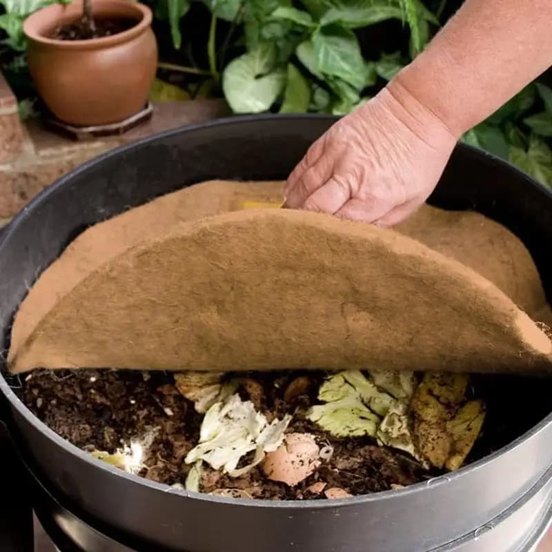 Coperta per verme Coperta per vetrina per vetrina per bidone per compost Verme Fibra di iuta Bicchiere per compost multiuso e tagliabile Coperta per vermi per verme