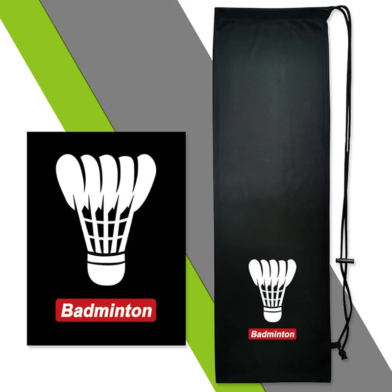 New velvet bag for soft and thickened badminton racket, pocket with drawstring, protective cover for portable tennis rack