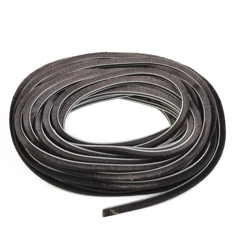 10m Paraspifferi Spazzola Battente Mucchio Striscia di Tenuta Porta Guarnizione 5mm * 6mm Resistente All'acqua Antipolvere Insonorizzata Hardware