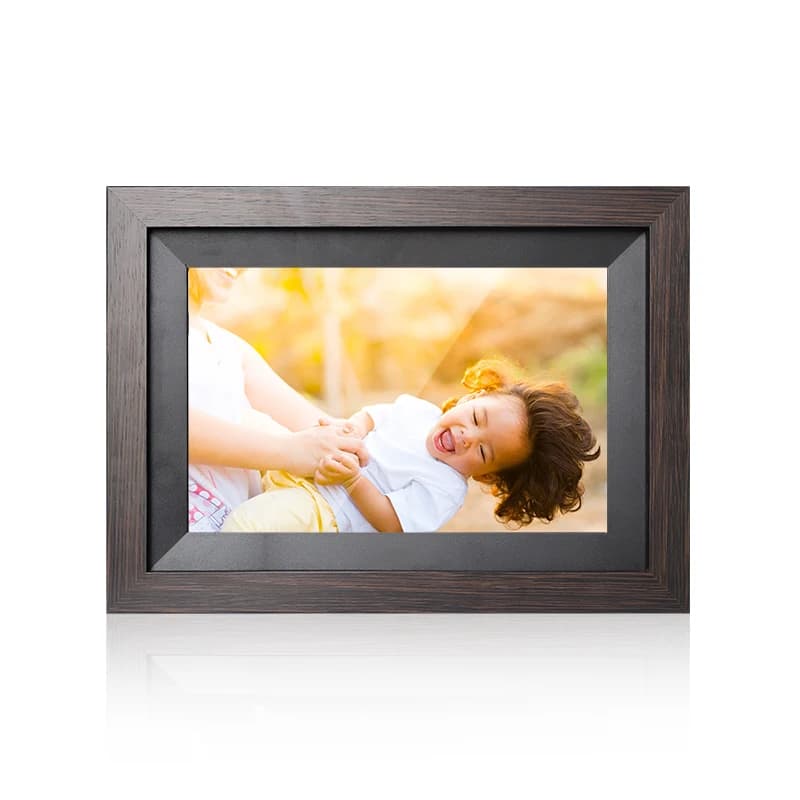 Hotcake Wifi Digital Photo Frame Hd Display Touch Screen Wooden Picture Frame Sharing Photo