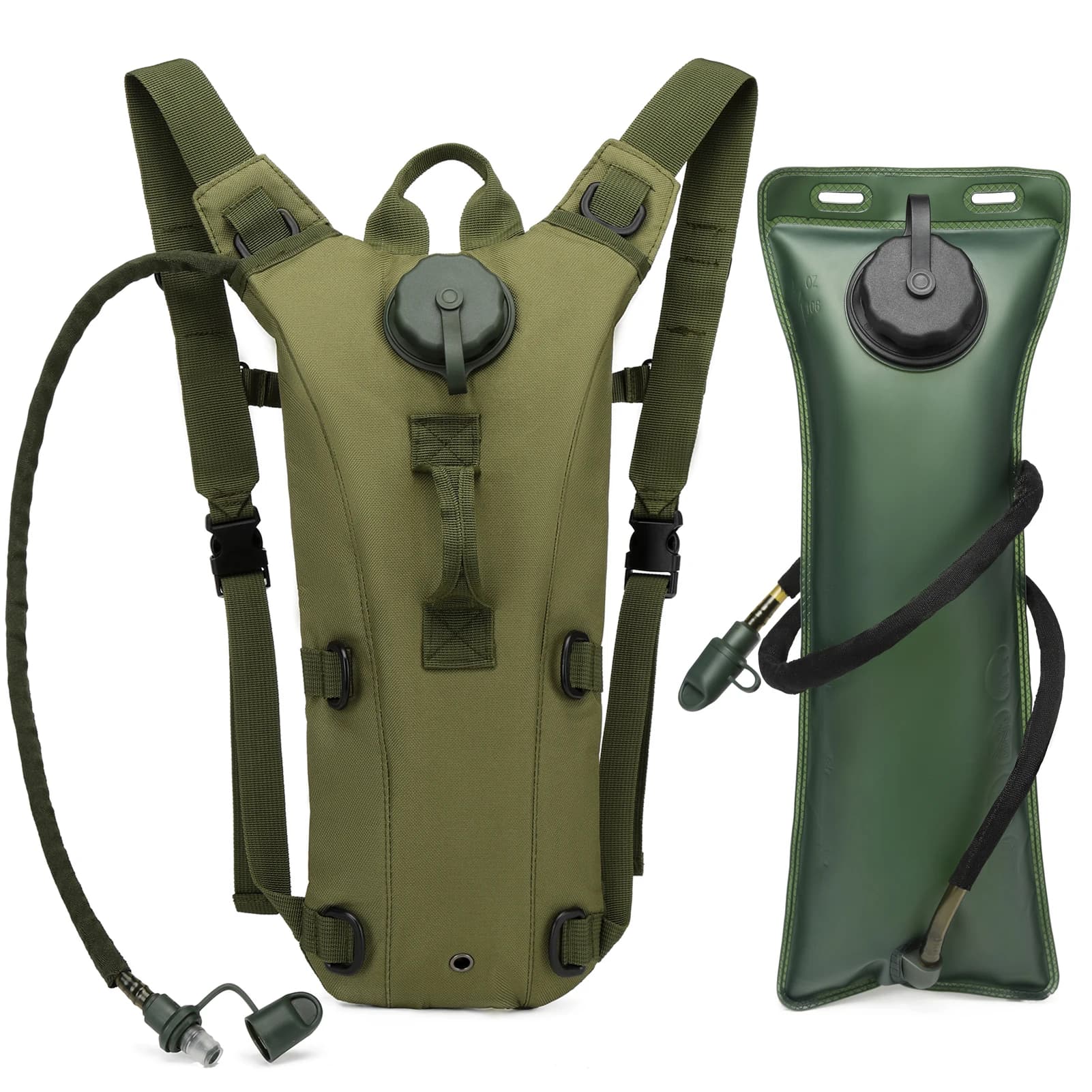 Tactical Water Hydration Pack - Military Class Camel Backpack with 3L Leakproof Water Bladder for Running, Jogging, Cycling
