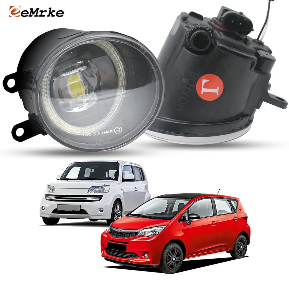 LED fog lamp PTF lens for Daihatsu Materia Coo Subaru Trezia 2006-2016 Update Angel Eye DRL Ring Width indicator Daylight
