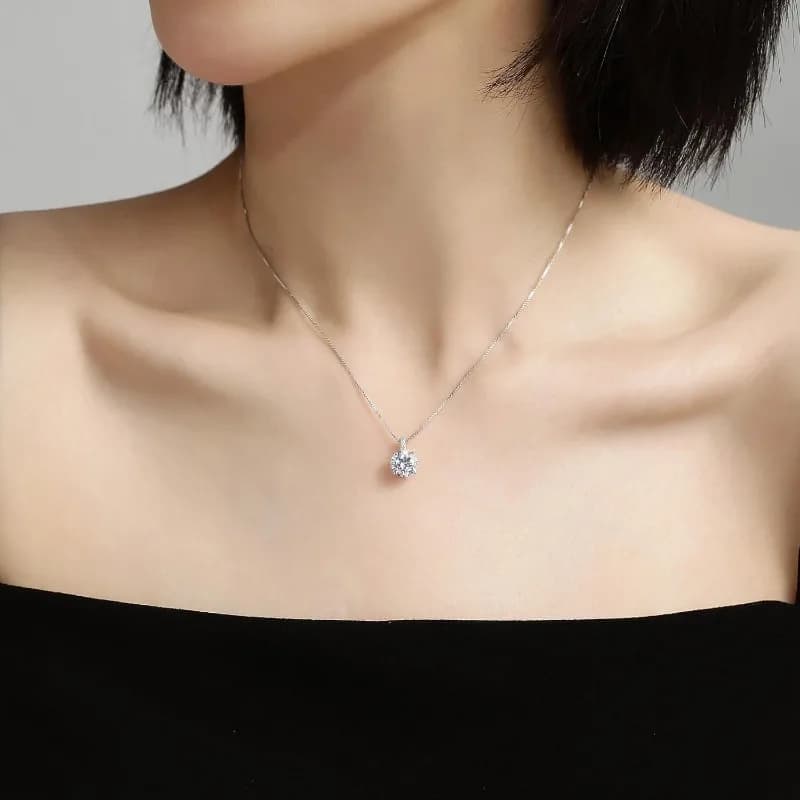 Women's necklace with cubic zircons. Equisite jewelry. Ideal Gift for Mother, Wife, Wedding, Anniversary, Birthday.