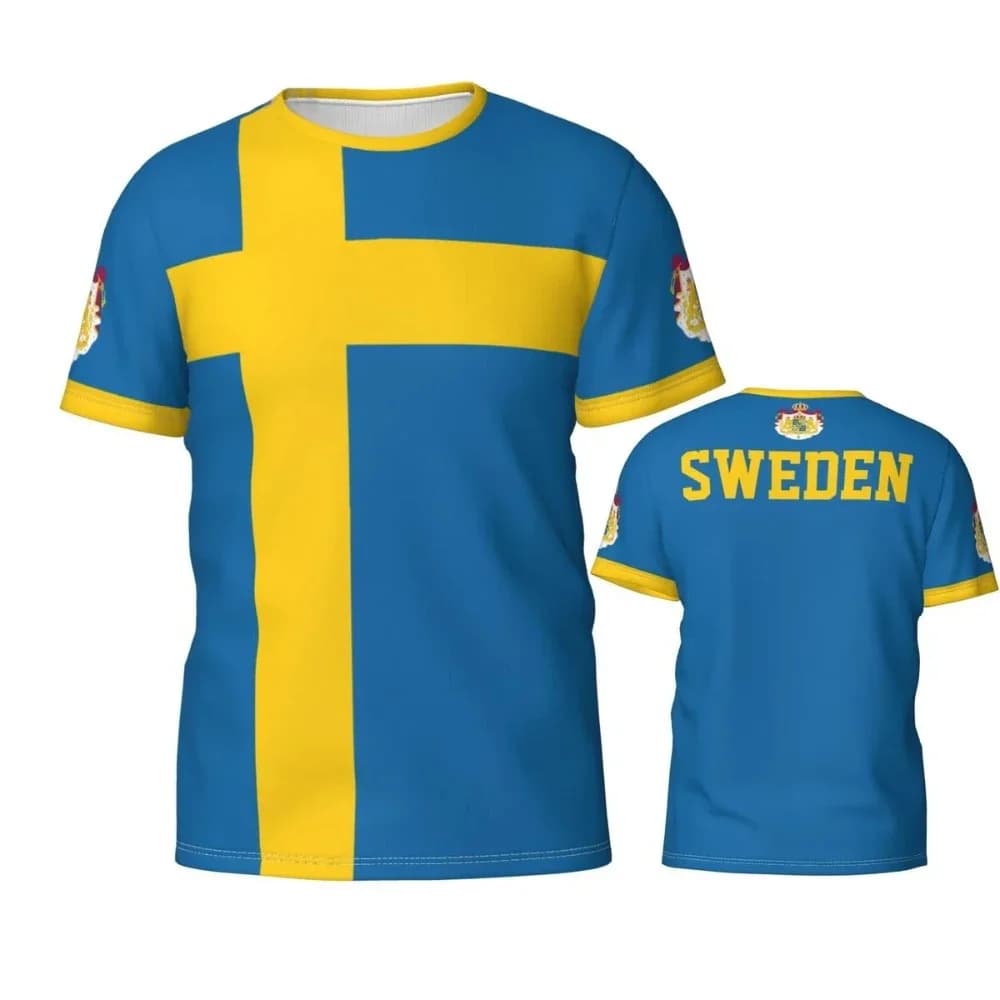 Maglietta della squadra di calcio della bandiera svedese distintivo della svezia ventagli sportivi regalo magliette estive T-Shirt con stampa 3d per abbigliamento moda uomo e donna