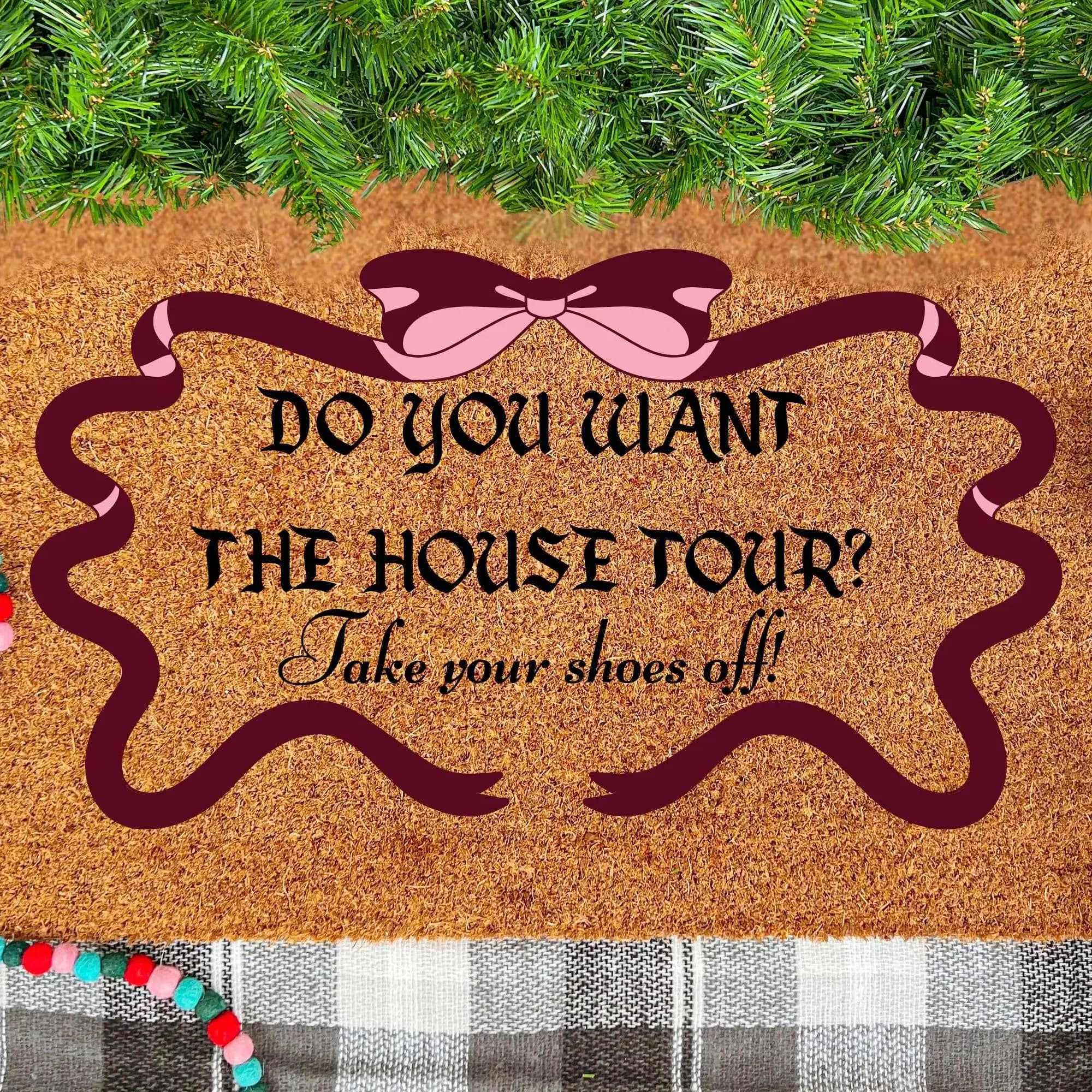 Custom Funny Take Your Shoes Off Doormat Do You Want The House Tour Welcome Mat Coir Rug Front Porch Decoration New House Gift