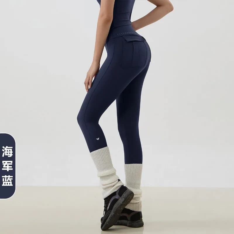 Women High Waist Pocket Yoga Pants Hip Lifting Stretchy Nude Feel Tight Workout Pilates Sports Leggings