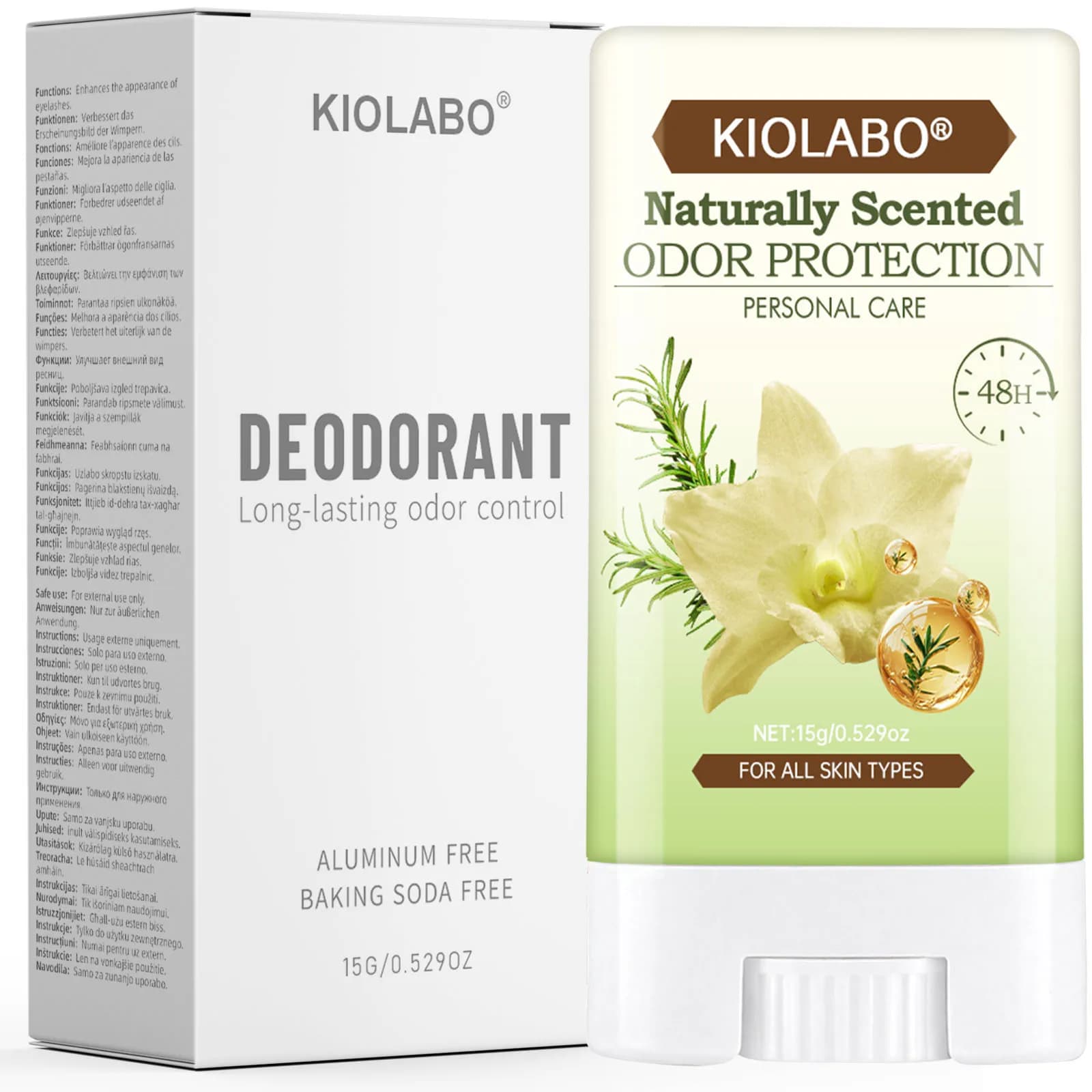 Crema Deodorante Senza Alluminio 48 Ore - Idratante ad Alta Efficienza, Non Irritante, Design Portatile a Rotazione per il Controllo di Sudore e Odori