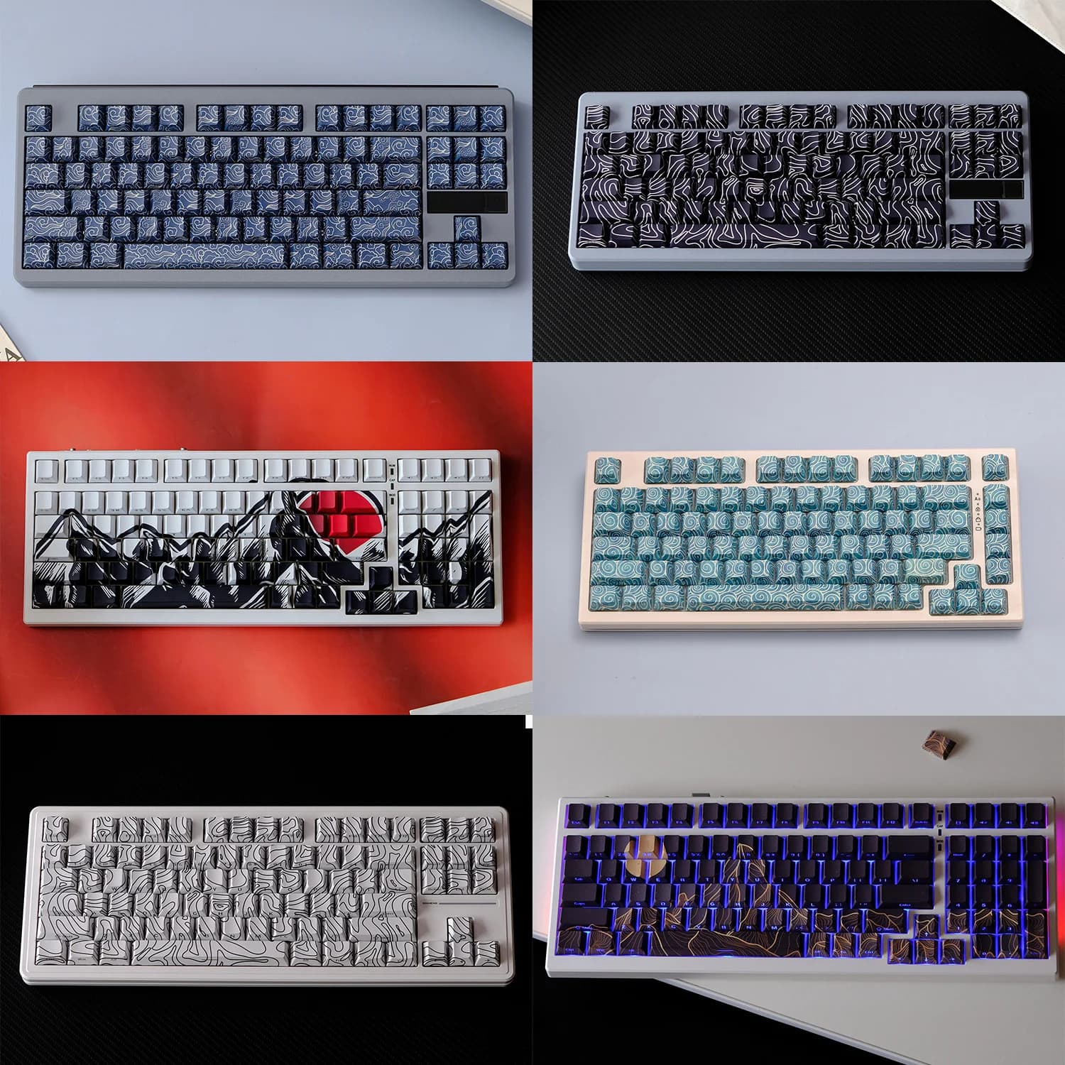 KYOMOT 135 tasti PBT Stampa laterale Keycap Doppio scatto Cherry Profilo Shine attraverso Keycaps per MX Switch Giochi Tastiera meccanica