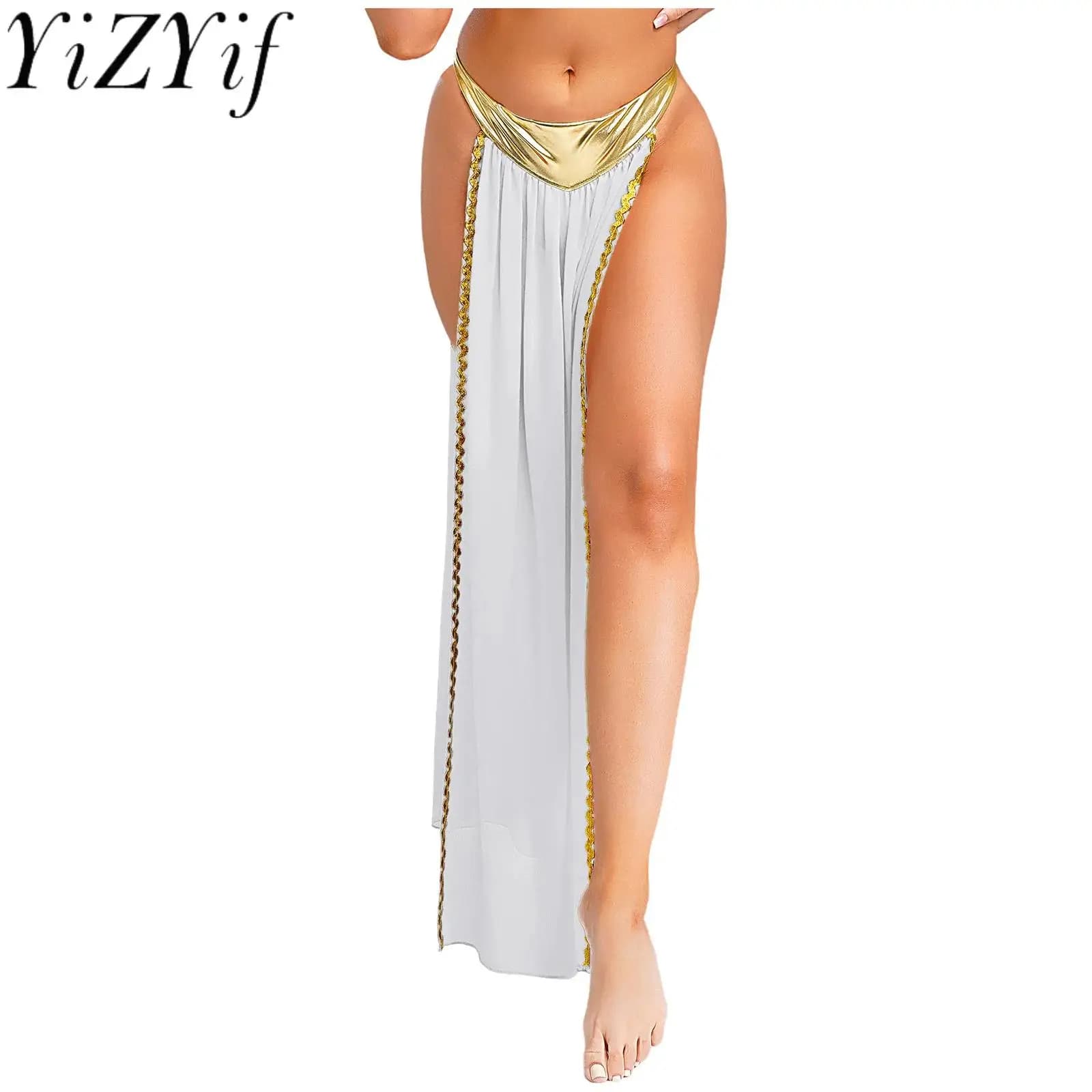 Gonna cosplay antica egiziana Cleopatra Donna Carnevale di Halloween Roma Dio Gonna a fessura alta laterale per cosplay di feste